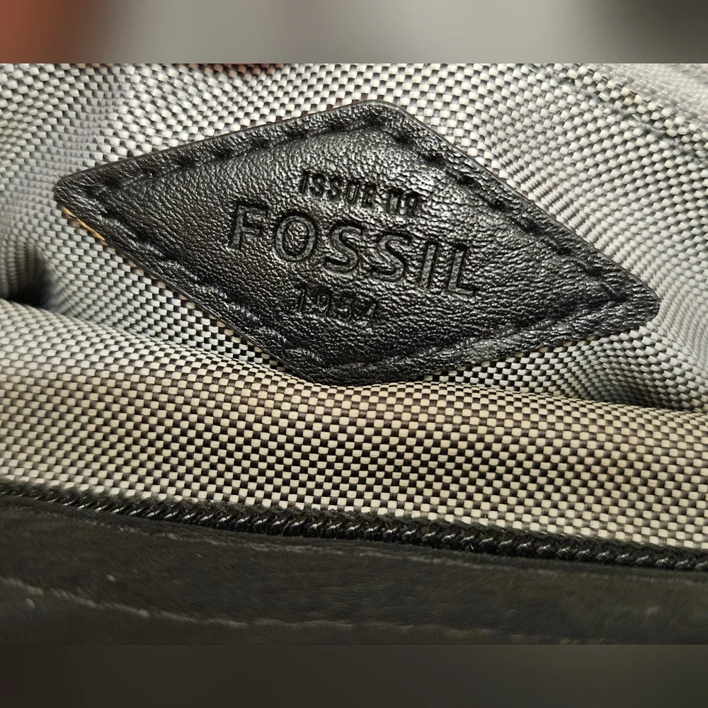 Fossil Amelia White Cheetah Black Leather Backpack Shoulder Bag ZB7856504 $298